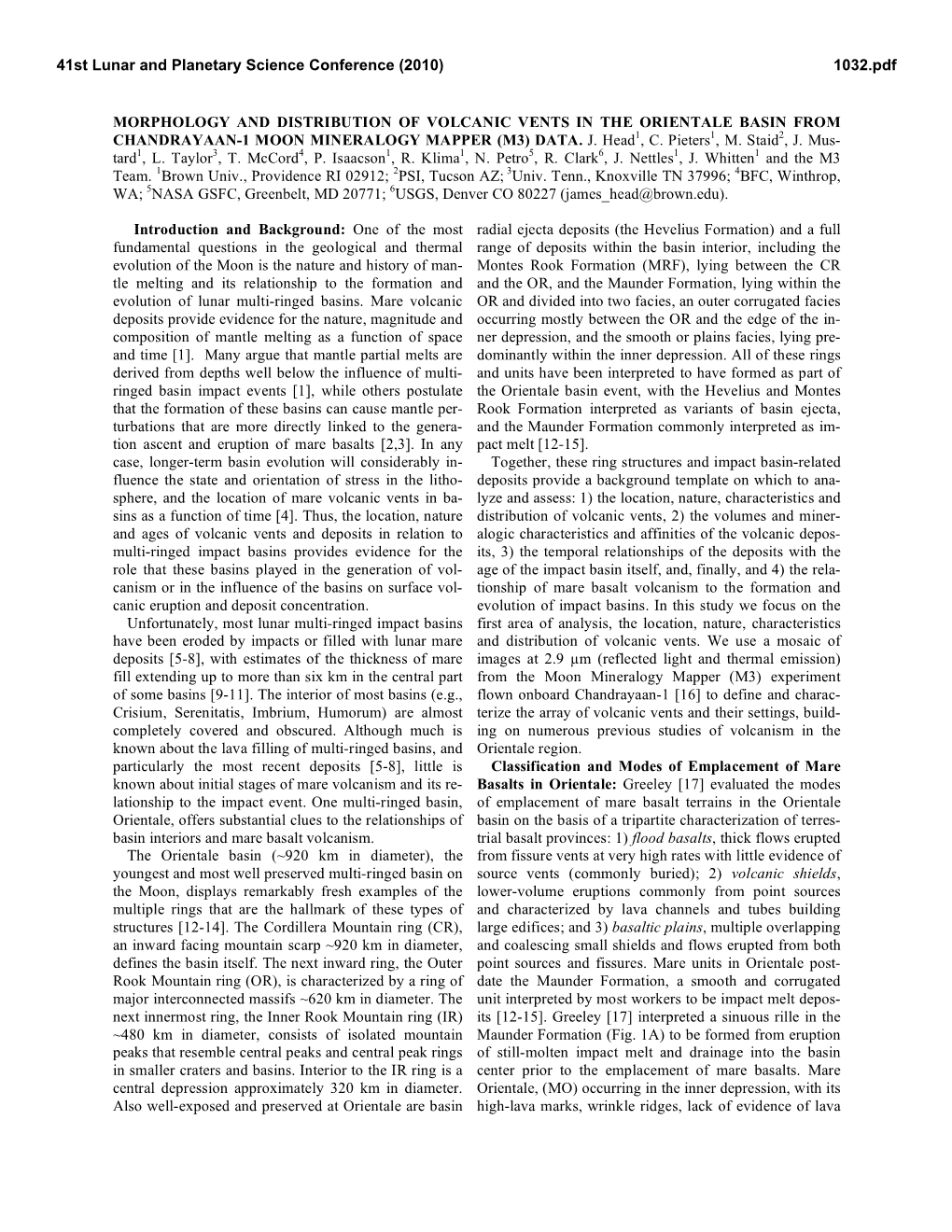 Morphology and Distribution of Volcanic Vents in the Orientale Basin from Chandrayaan-1 Moon Mineralogy Mapper (M3) Data