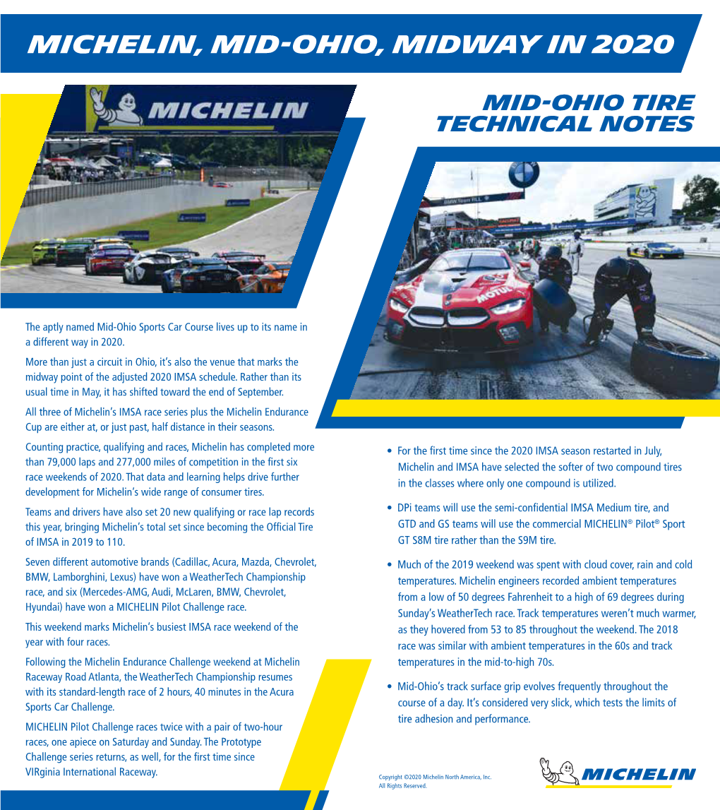 Michelin, Mid-Ohio, Midway in 2020