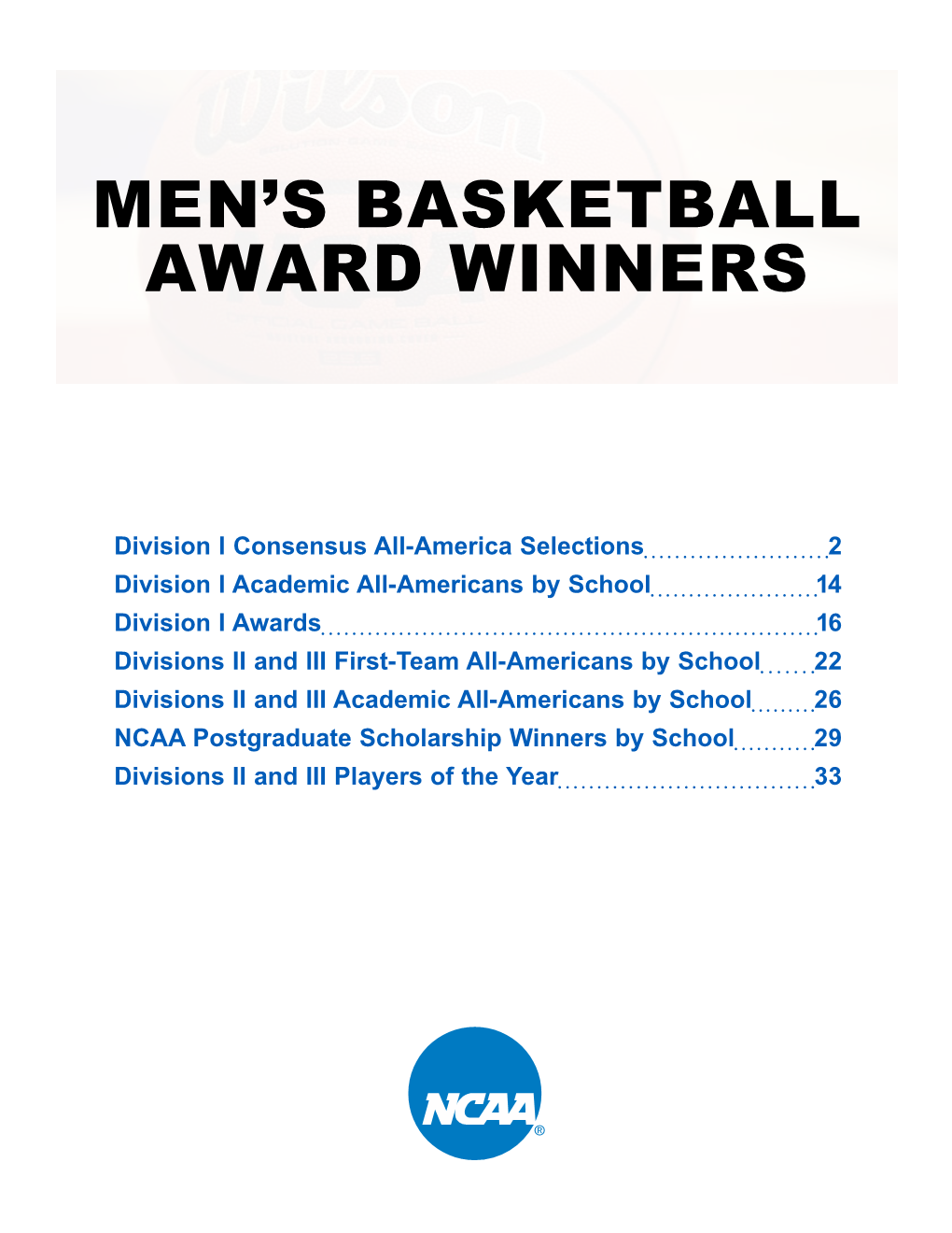 Men's Basketball Award Winners