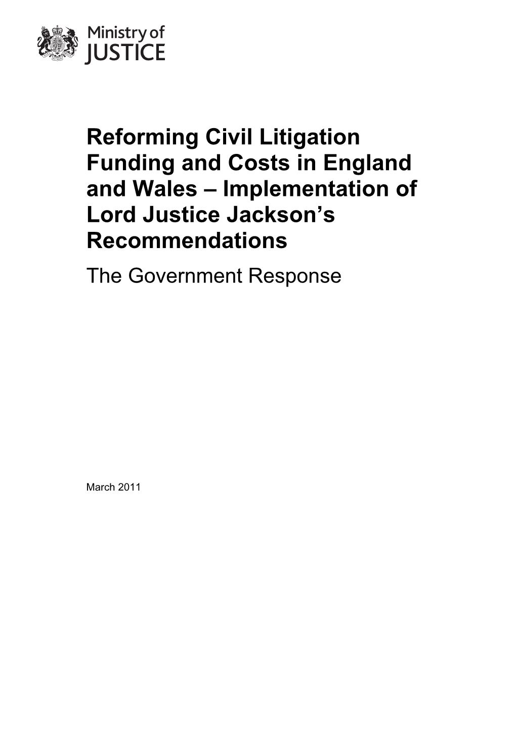 Government Response to Jackson Report CM 8041
