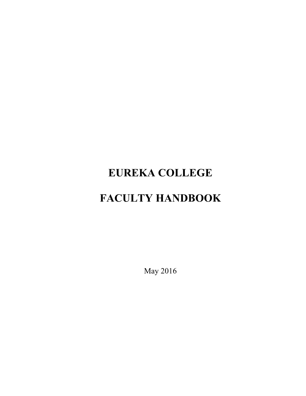 Purpose of the Faculty Handbook