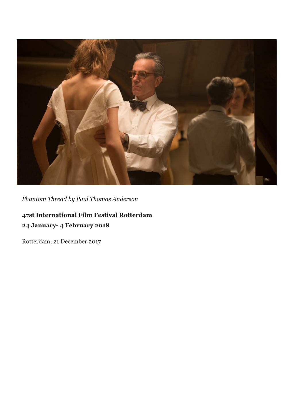 Paul Thomas Anderson's Phantom Thread with Live