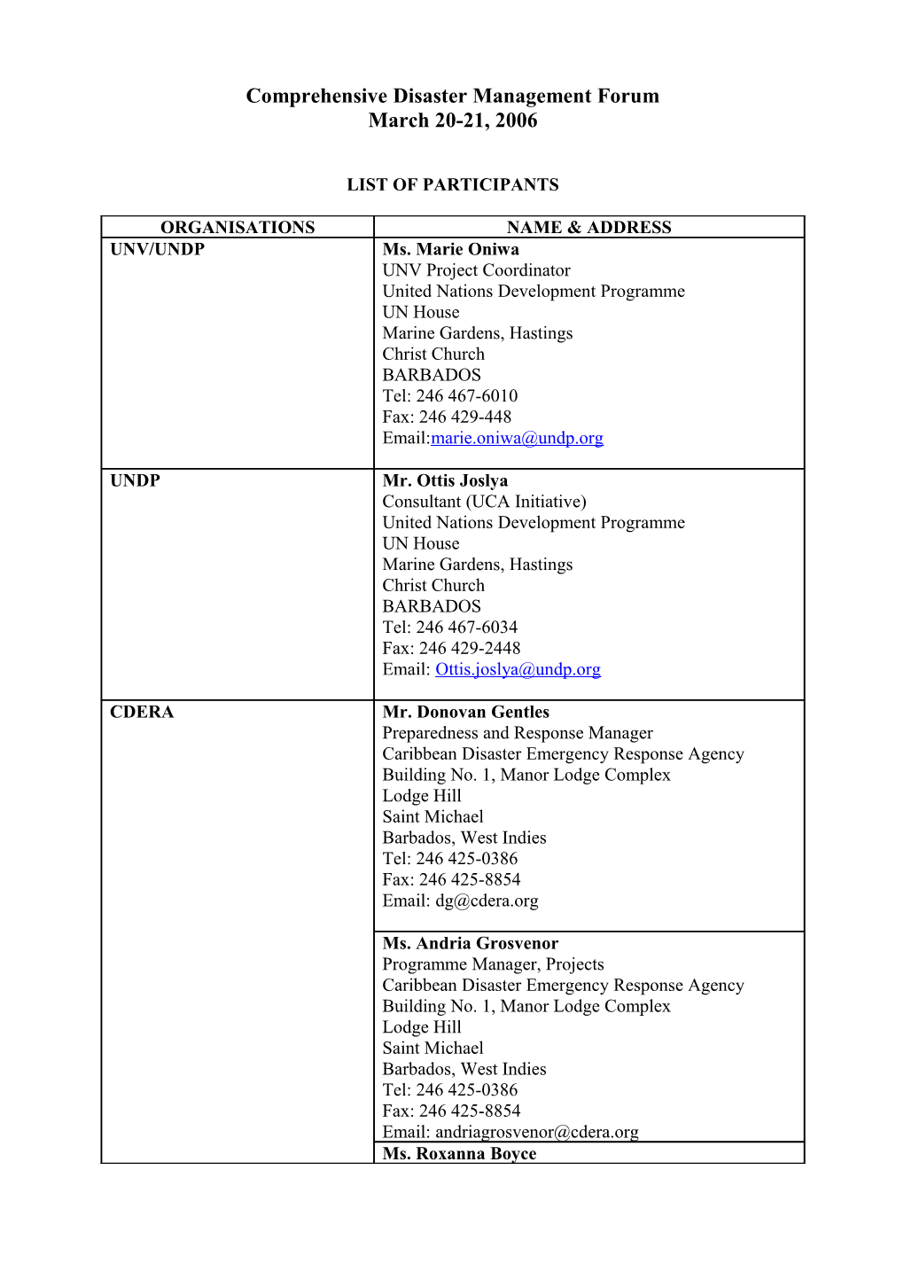 Consultation on Disaster Warning and Response Systems