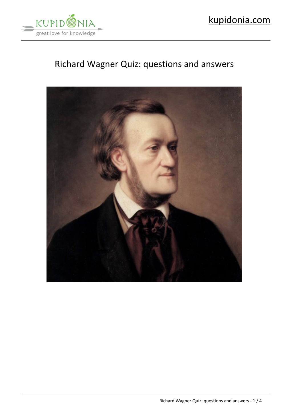 Richard Wagner Quiz: Questions and Answers