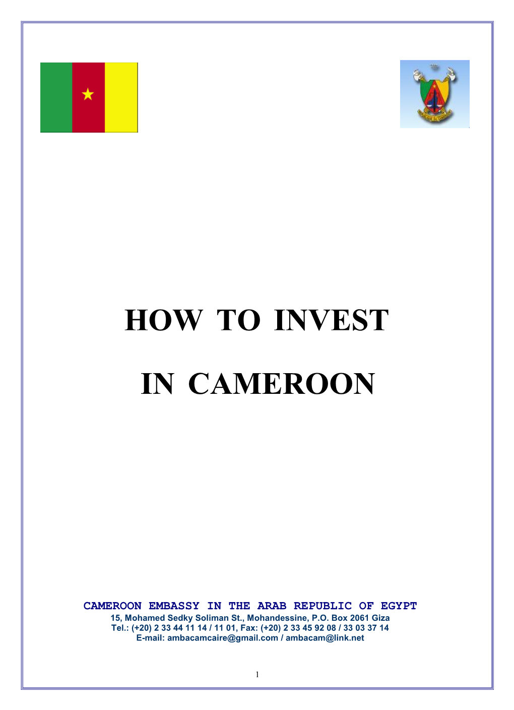 How to Invest in Cameroon