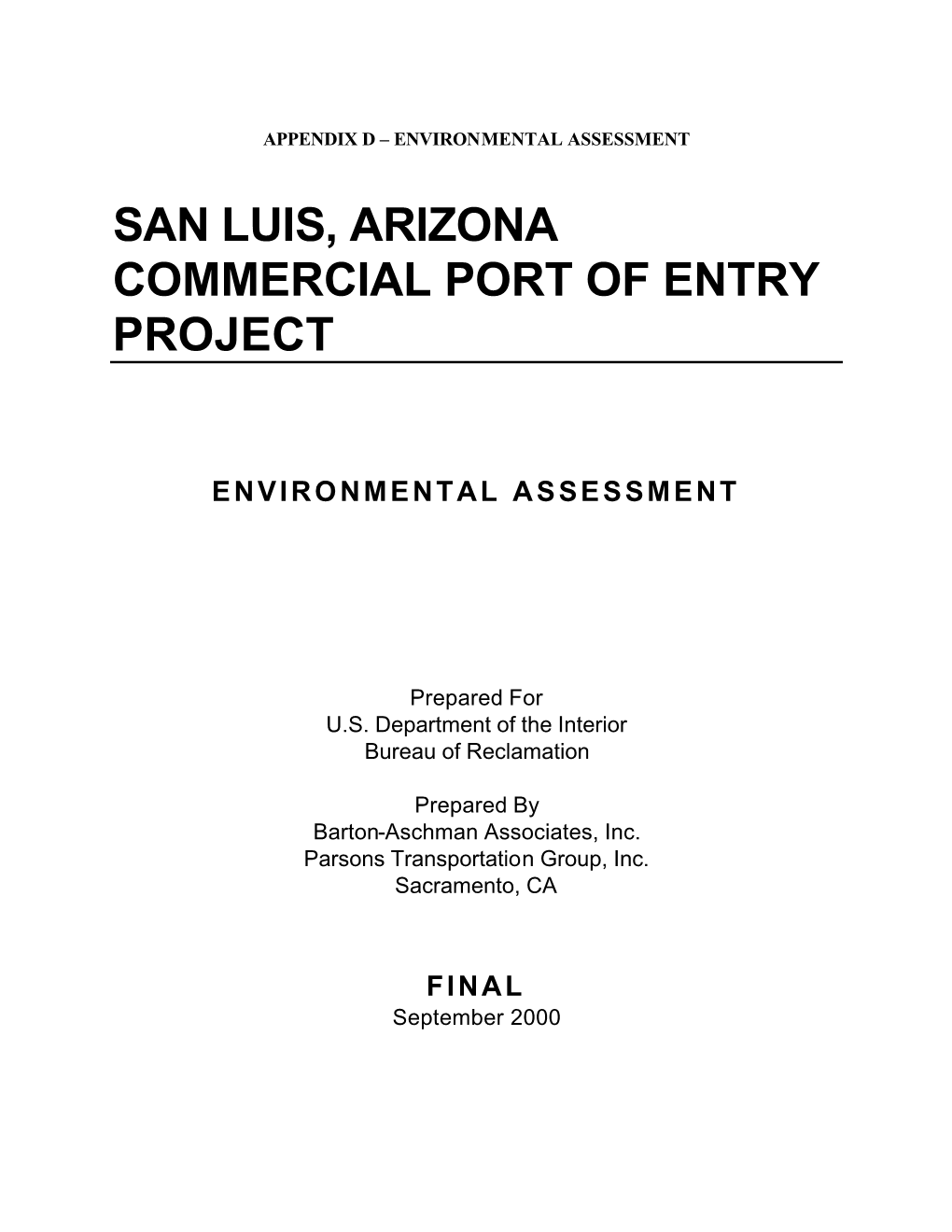 San Luis, Arizona Commercial Port of Entry Project