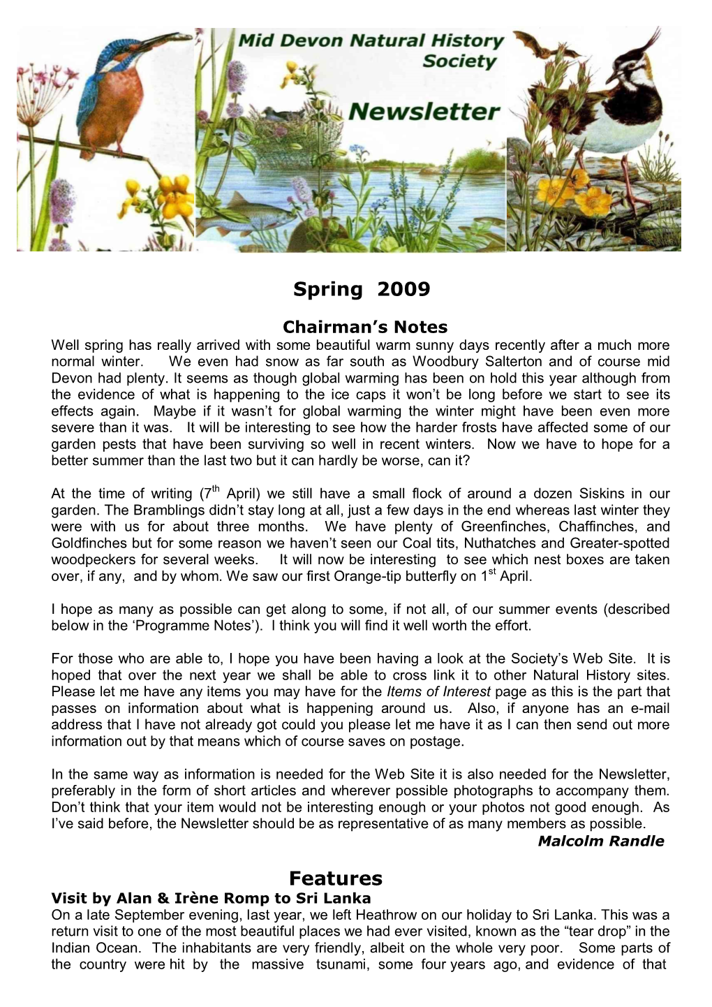 Spring 2009 Features