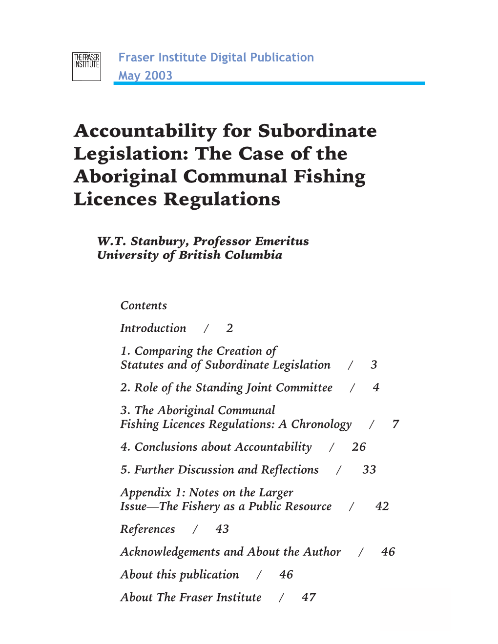 The Case of the Aboriginal Communal Fishing Licences Regulations