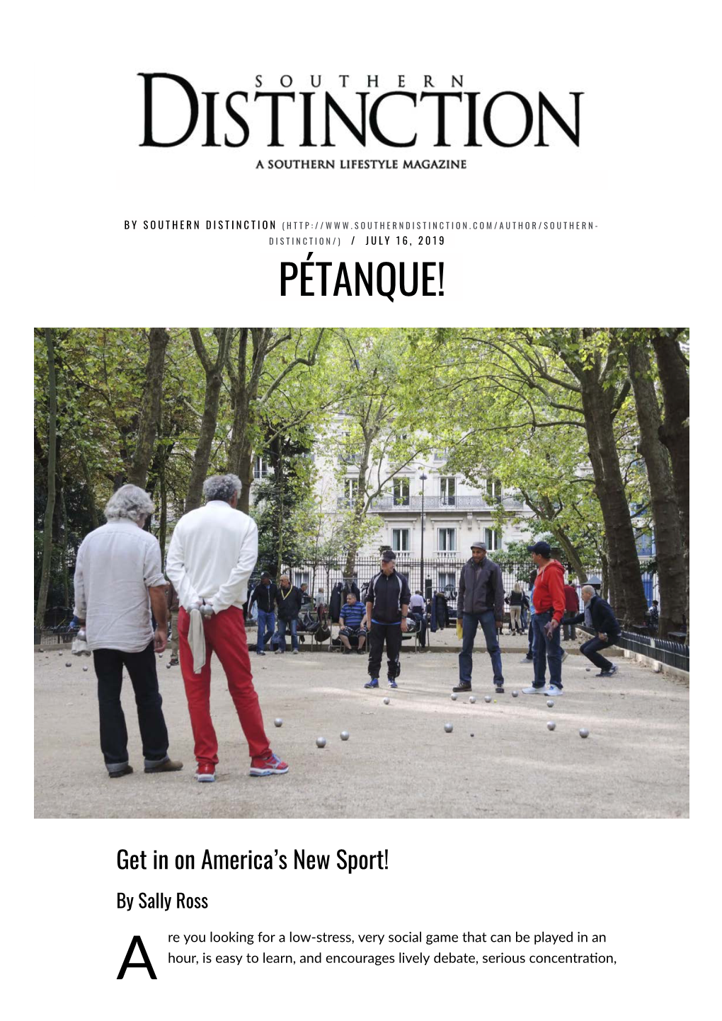 Pétanque! | Southern Distinction Magazine