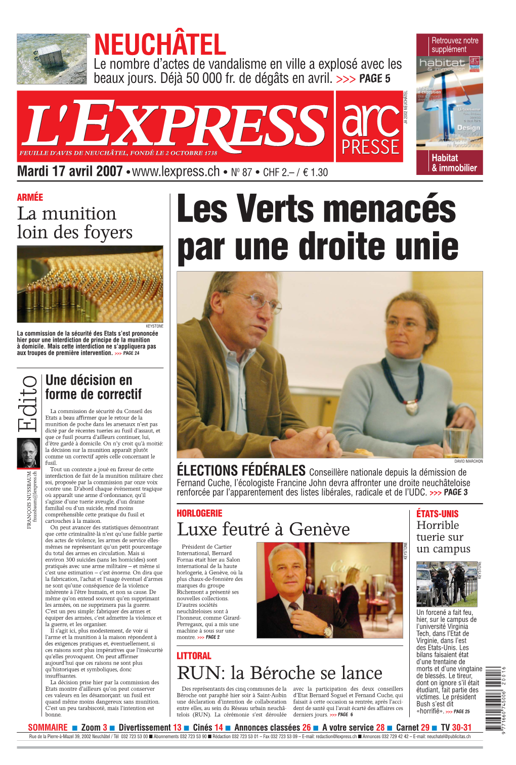 Les Verts Menacés Par Une Droite Unie