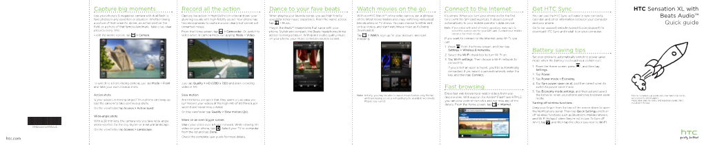 HTC Sensation XL with Beats Audio™ Quick Guide Capture Big