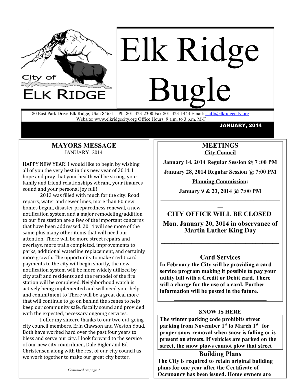 Elk Ridge Bugle