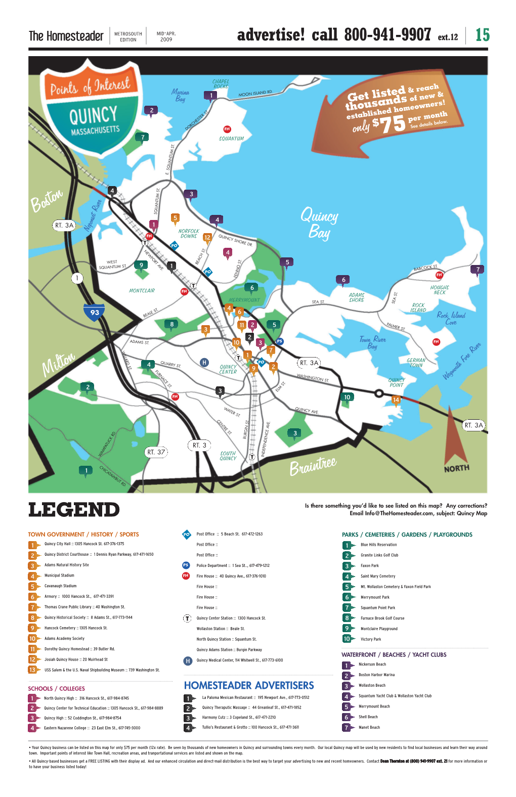 Local Quincy Map Will Be Used by New Residents to Find Local Businesses and Learn Their Way Around Town