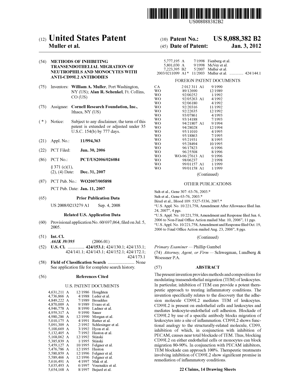 (12) United States Patent (10) Patent No.: US 8,088,382 B2 Muller Et Al