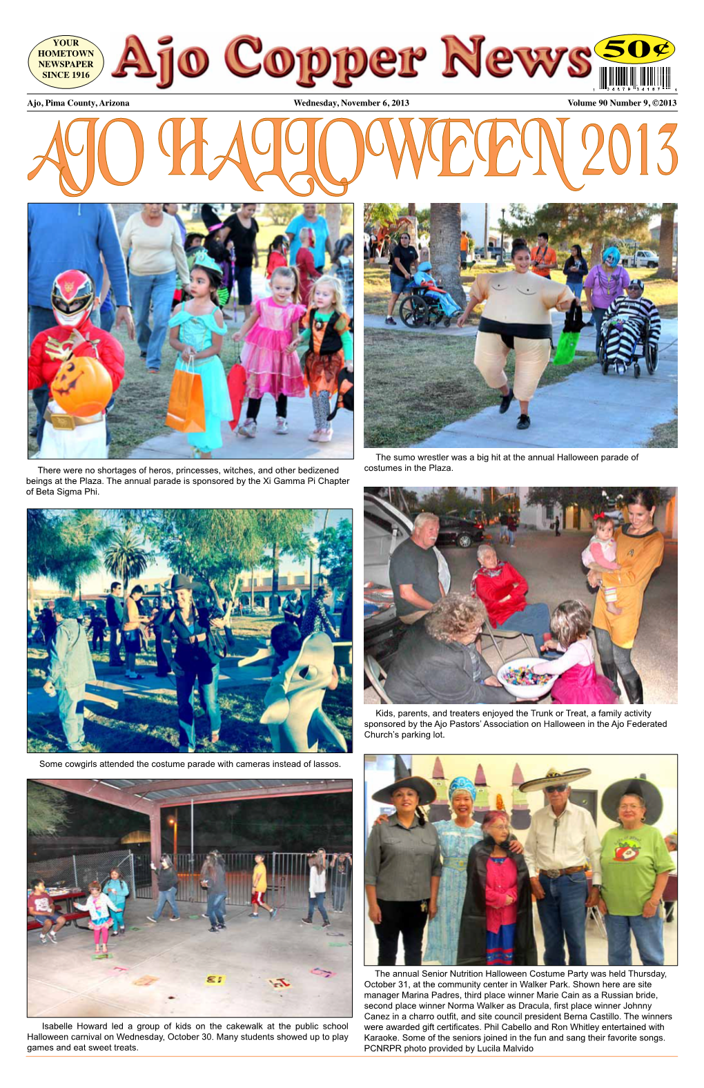 Wednesday, November 6, 2013 Ajo, Pima County, Arizona Volume 90