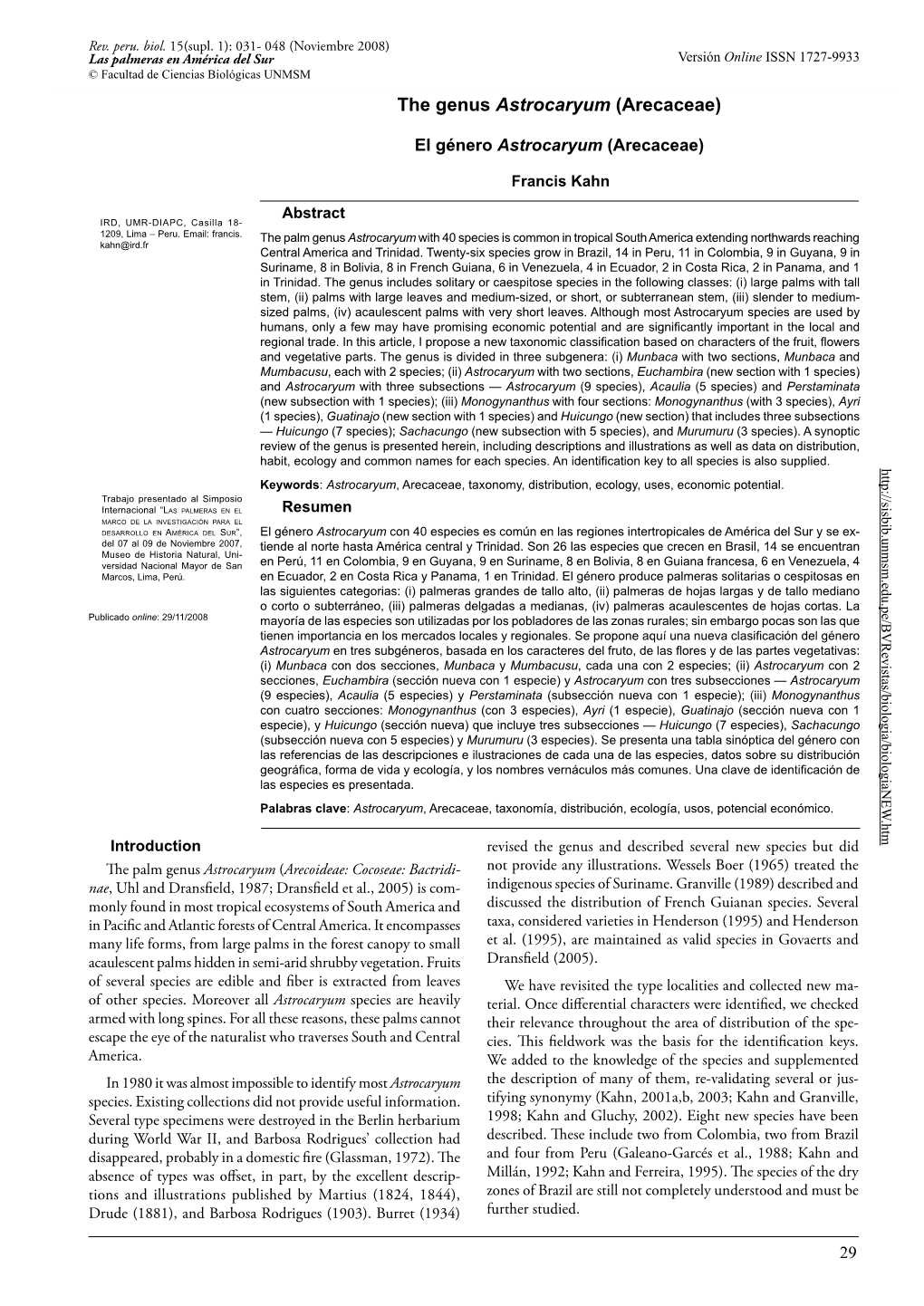 The Genus Astrocaryum (Arecaceae)