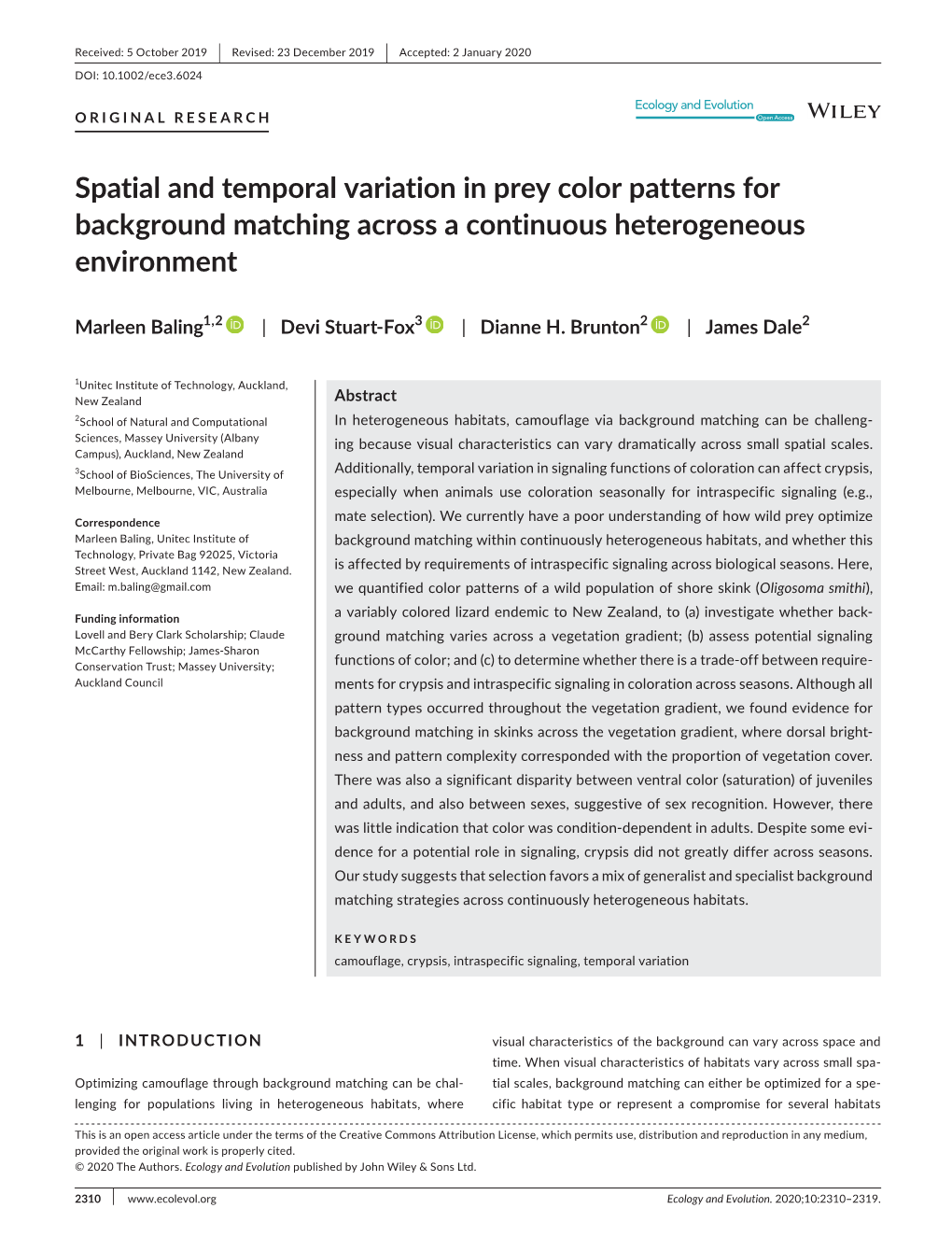 Spatial and Temporal Variation in Prey Color Patterns for Background Matching Across a Continuous Heterogeneous Environment