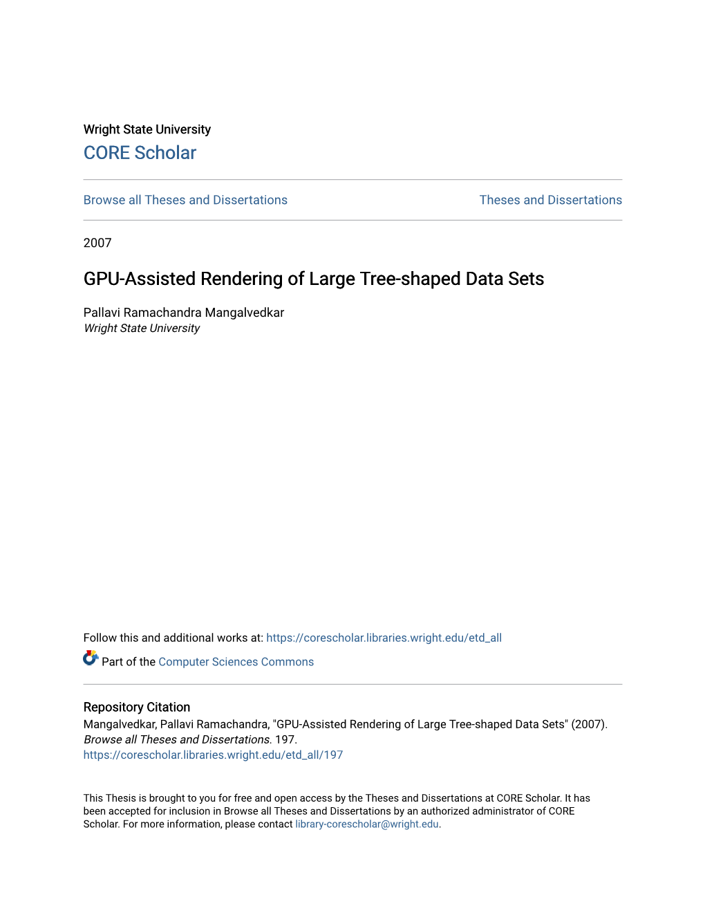 GPU-Assisted Rendering of Large Tree-Shaped Data Sets