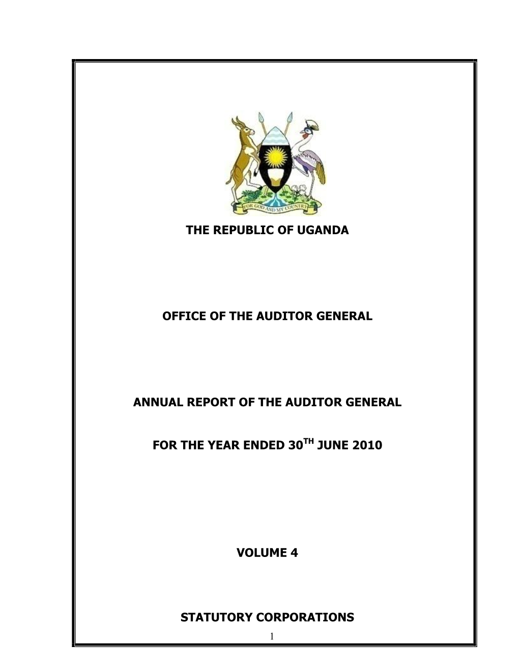 The Republic of Uganda Office of the Auditor General