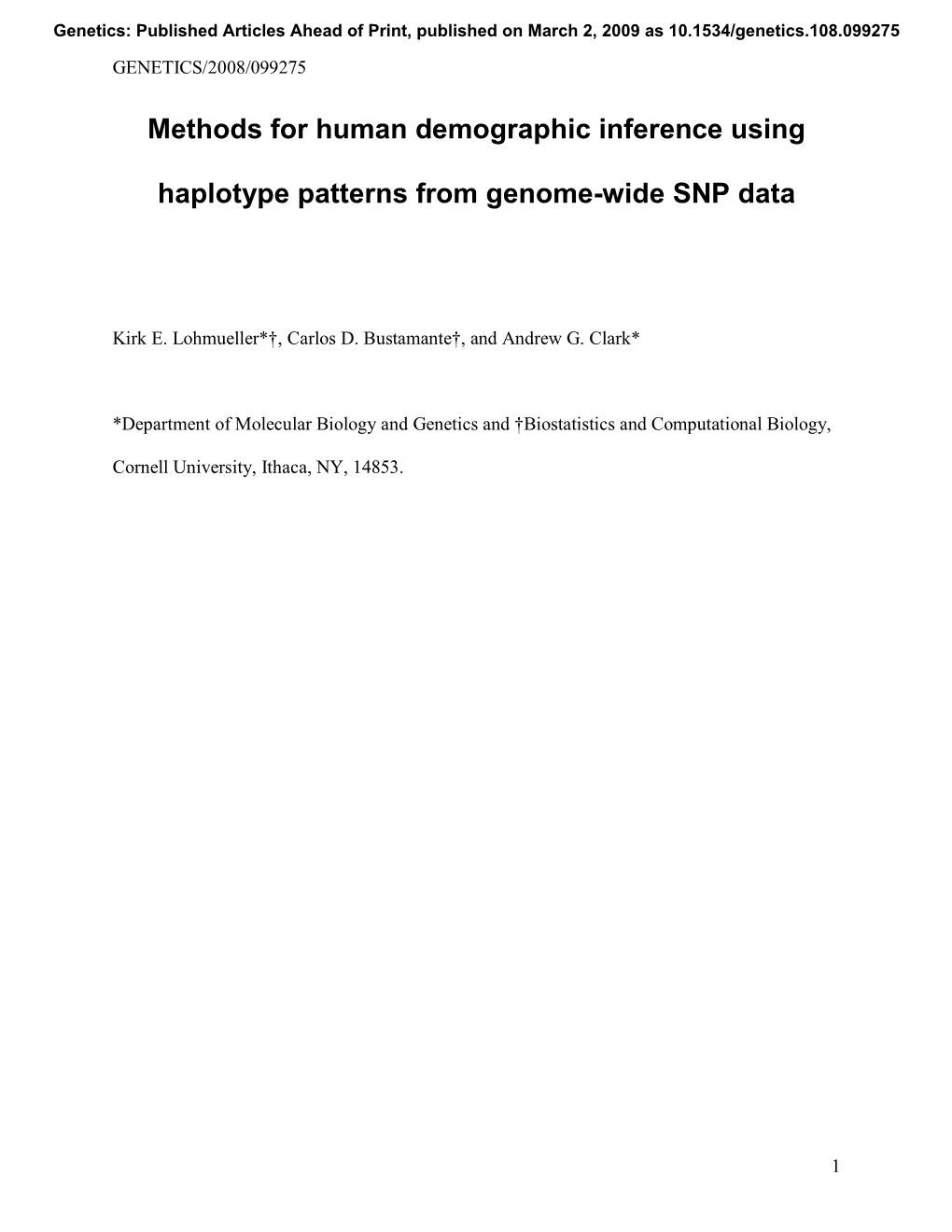 Methods for Human Demographic Inference Using Haplotype Patterns from Genome-Wide SNP Data