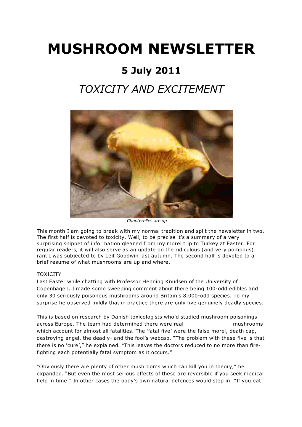 Mushroom Newsletter