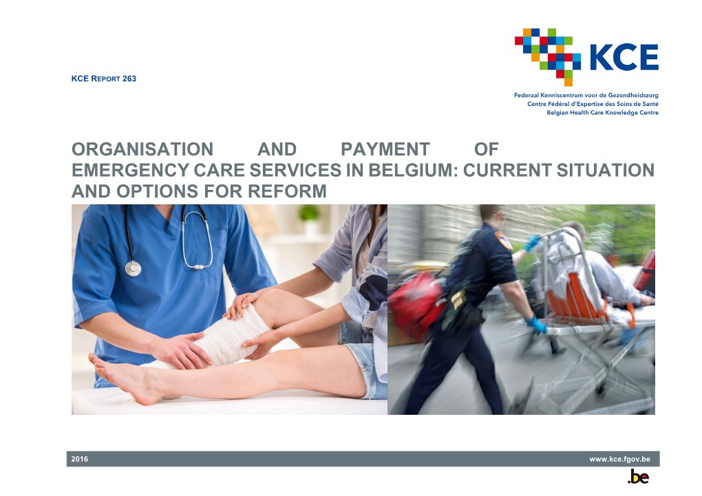 Organisation and Payment of Emergency Care Services in Belgium: Current Situation and Options for Reform