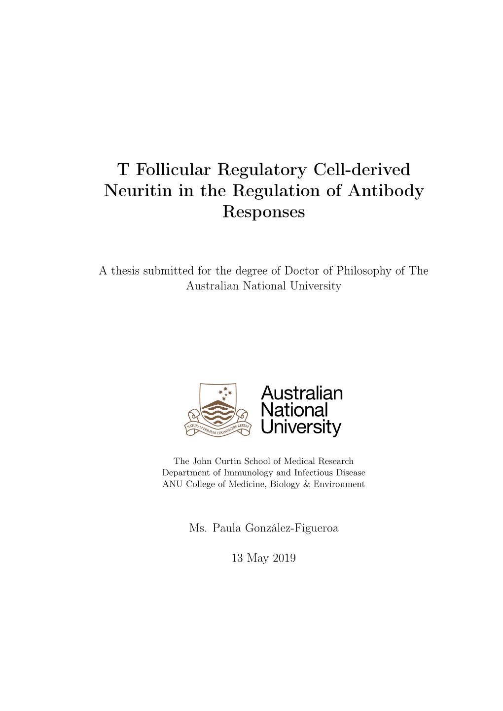 T Follicular Regulatory Cell-Derived Neuritin in the Regulation of Antibody Responses