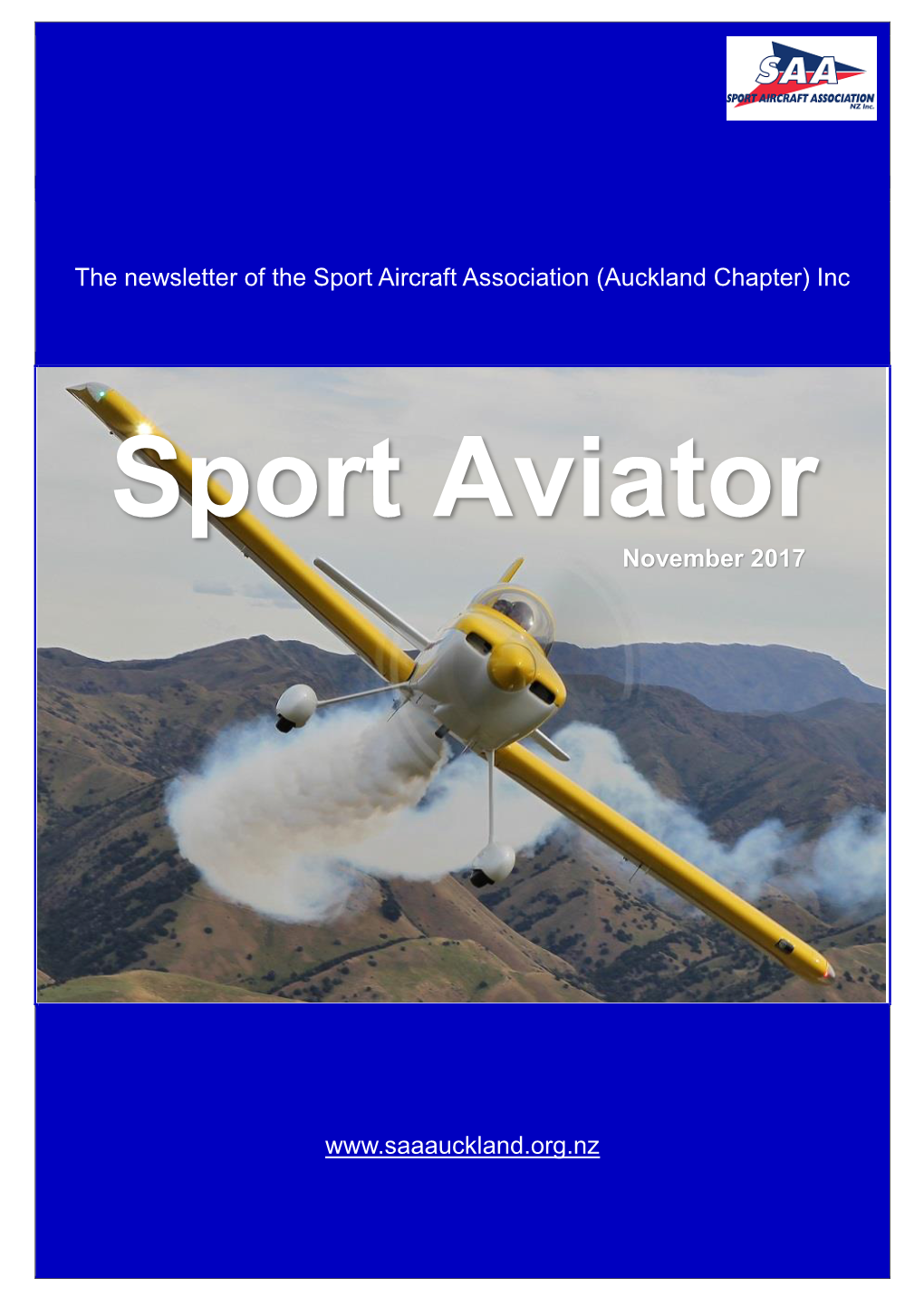 The Newsletter of the Sport Aircraft Association (Auckland Chapter) Inc November 2017