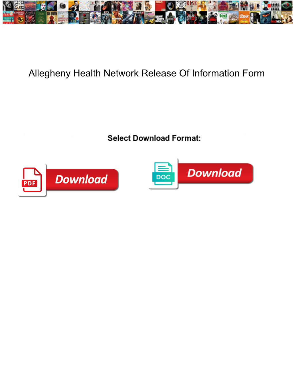 Allegheny Health Network Release of Information Form