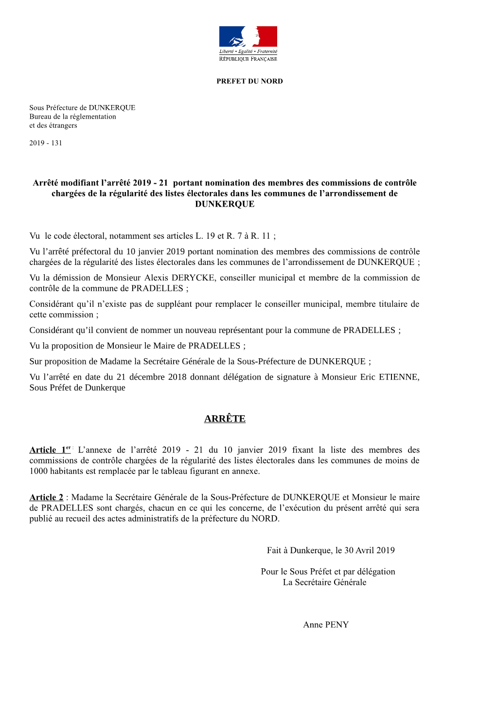 Arrêté Commissions De Contrôle 10 Janvier 2019 Dunkerque.Pdf