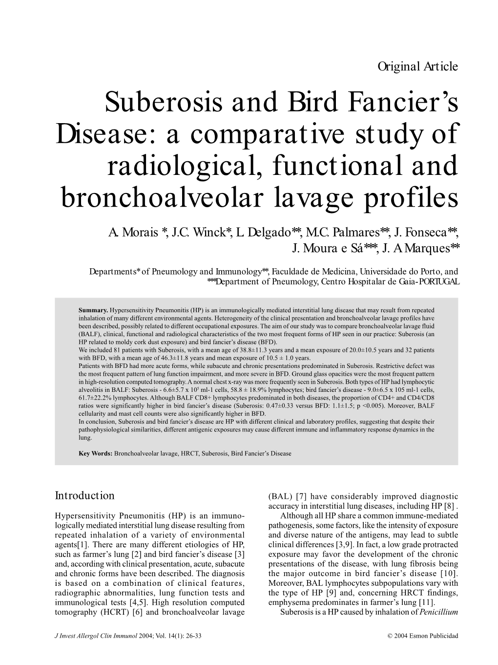 Suberosis and Bird Fancier's Disease