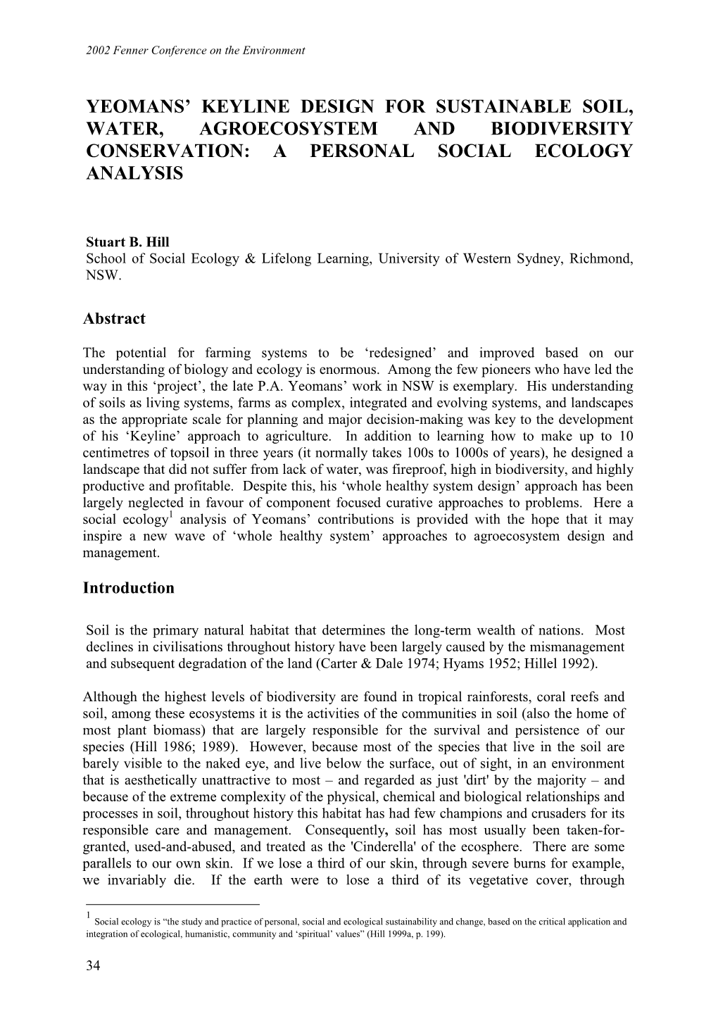 Yeomans' Keyline Design for Sustainable Soil, Water