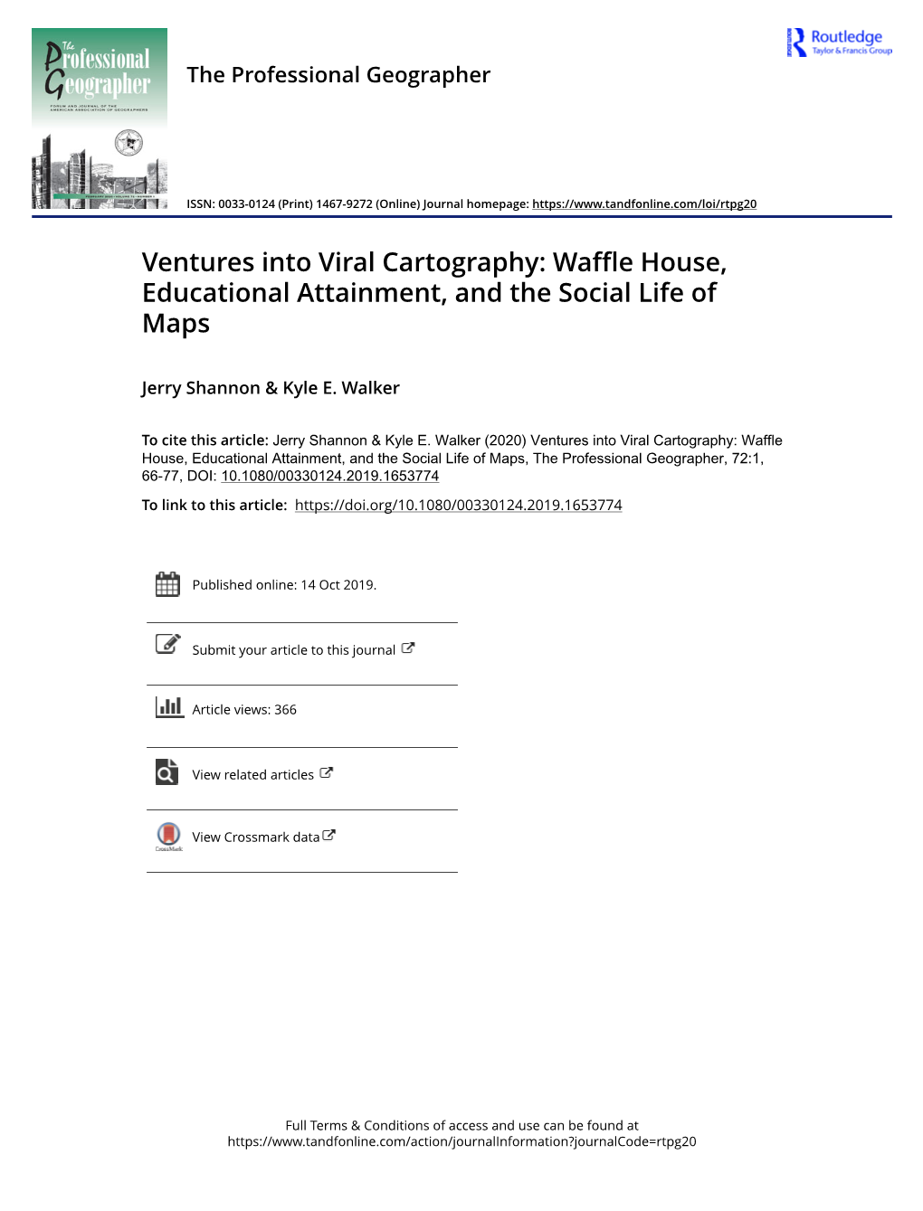 Ventures Into Viral Cartography: Waffle House, Educational Attainment, and the Social Life of Maps