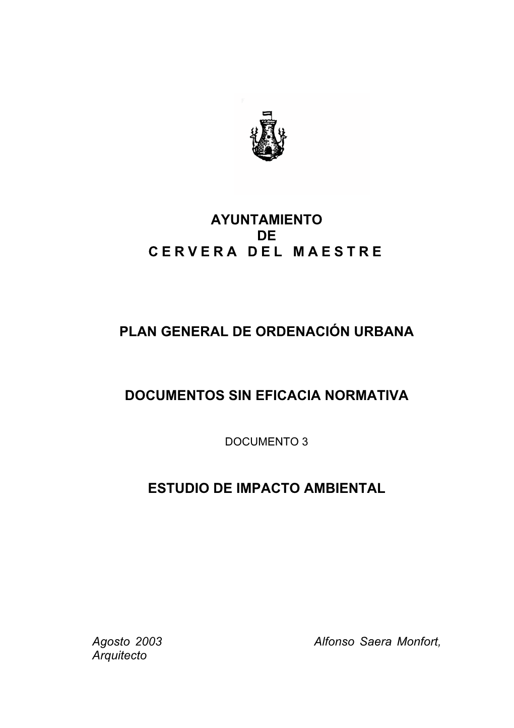 Ayuntamiento De Cervera Del Maestre Plan General De