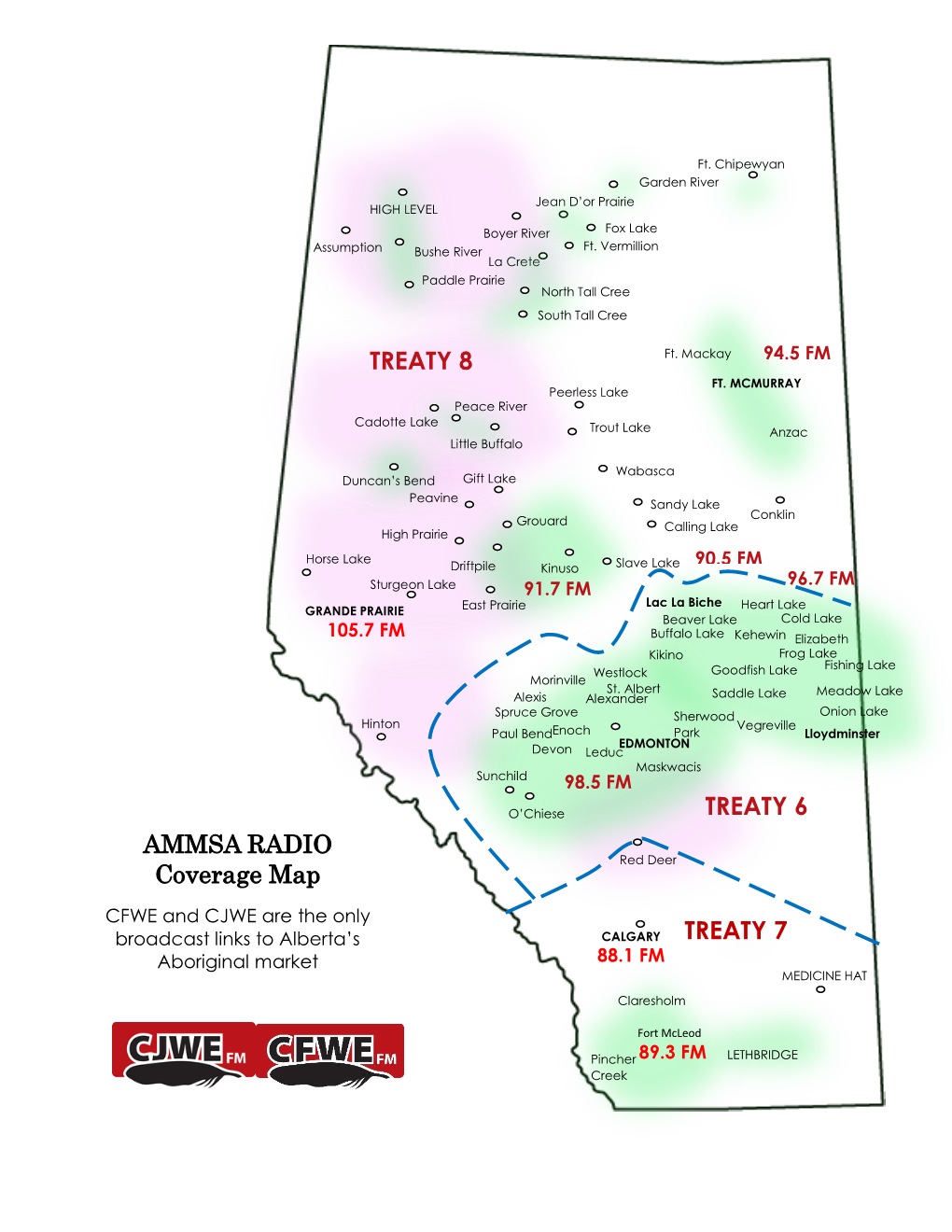 TREATY 7 AMMSA RADIO Coverage Map TREATY 8 TREATY 6