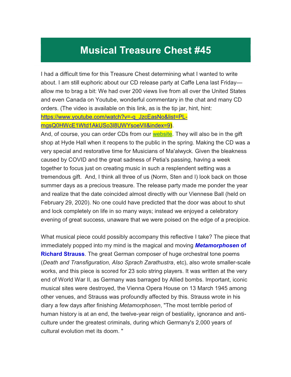 Musical Treasure Chest #45