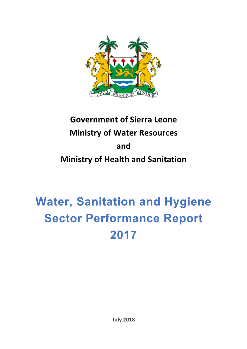 Water, Sanitation and Hygiene Sector Performance Report 2017