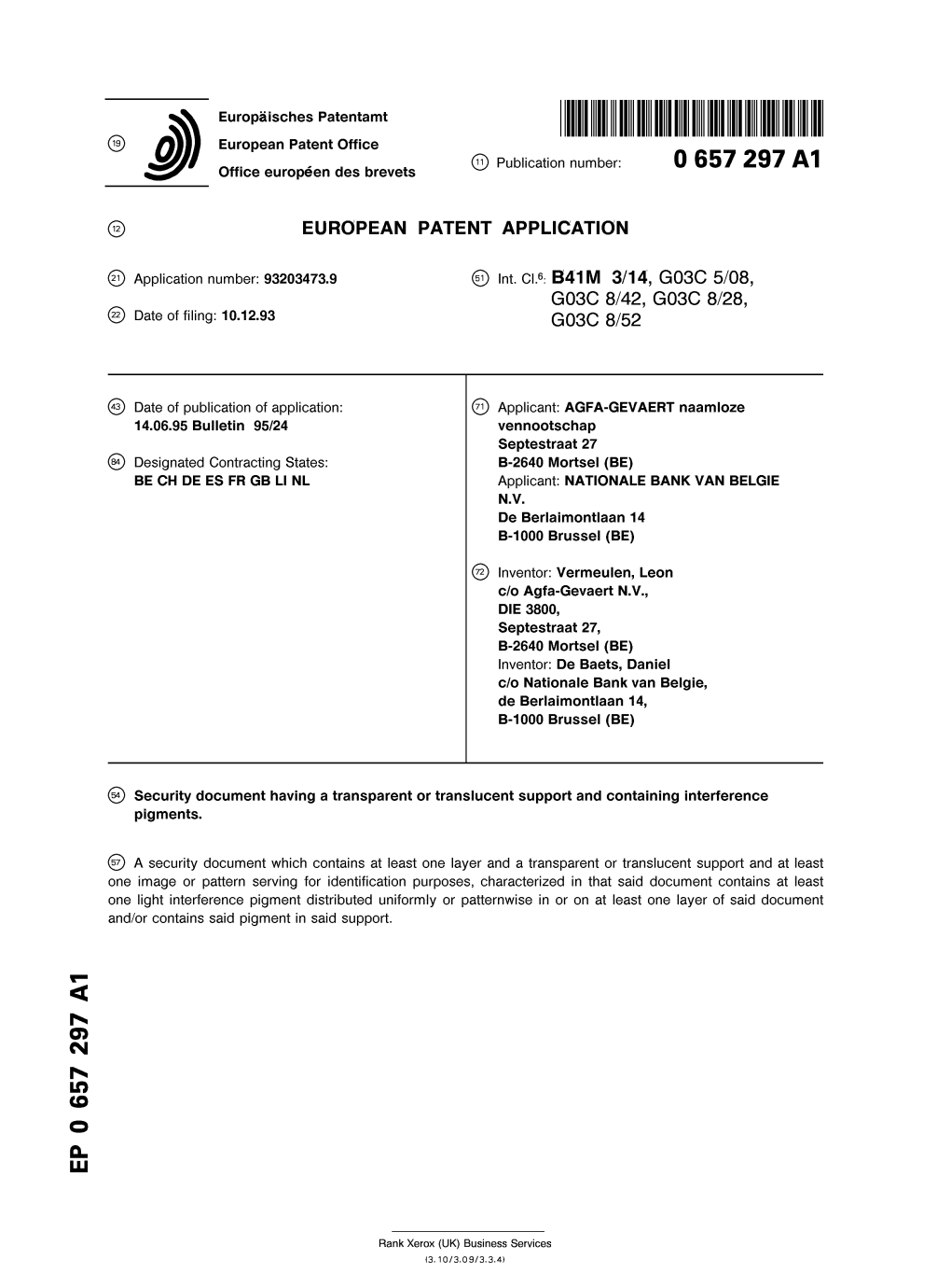 Security Document Having a Transparent Or Translucent Support and Containing Interference Pigments