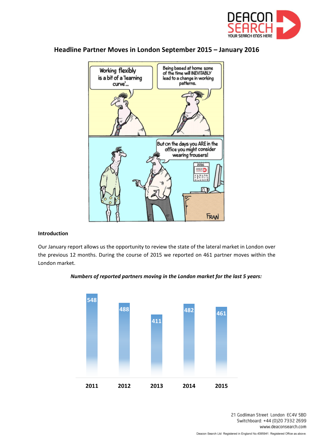 Headline Partner Moves in London September 2015 – January 2016