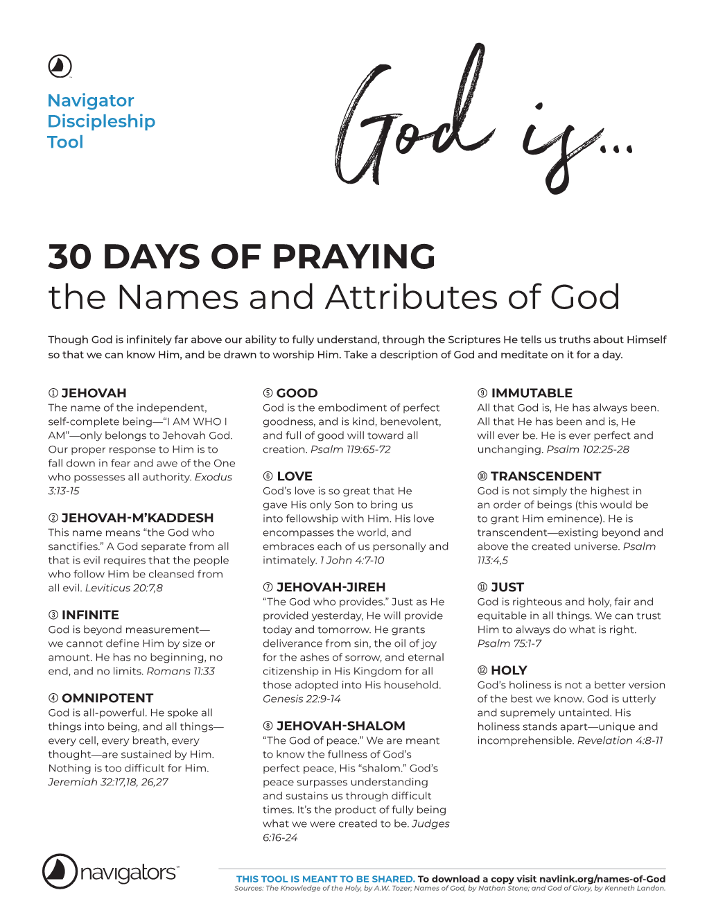 30 DAYS of PRAYING the Names and Attributes of God