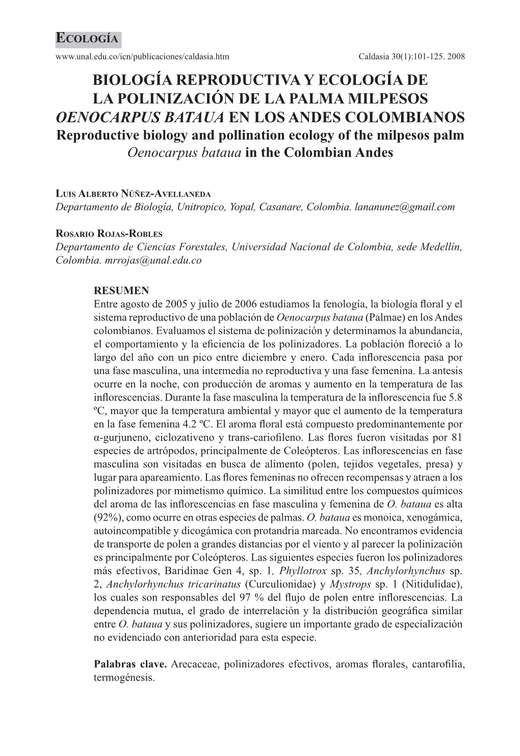 Biología Reproductiva Y Ecología De