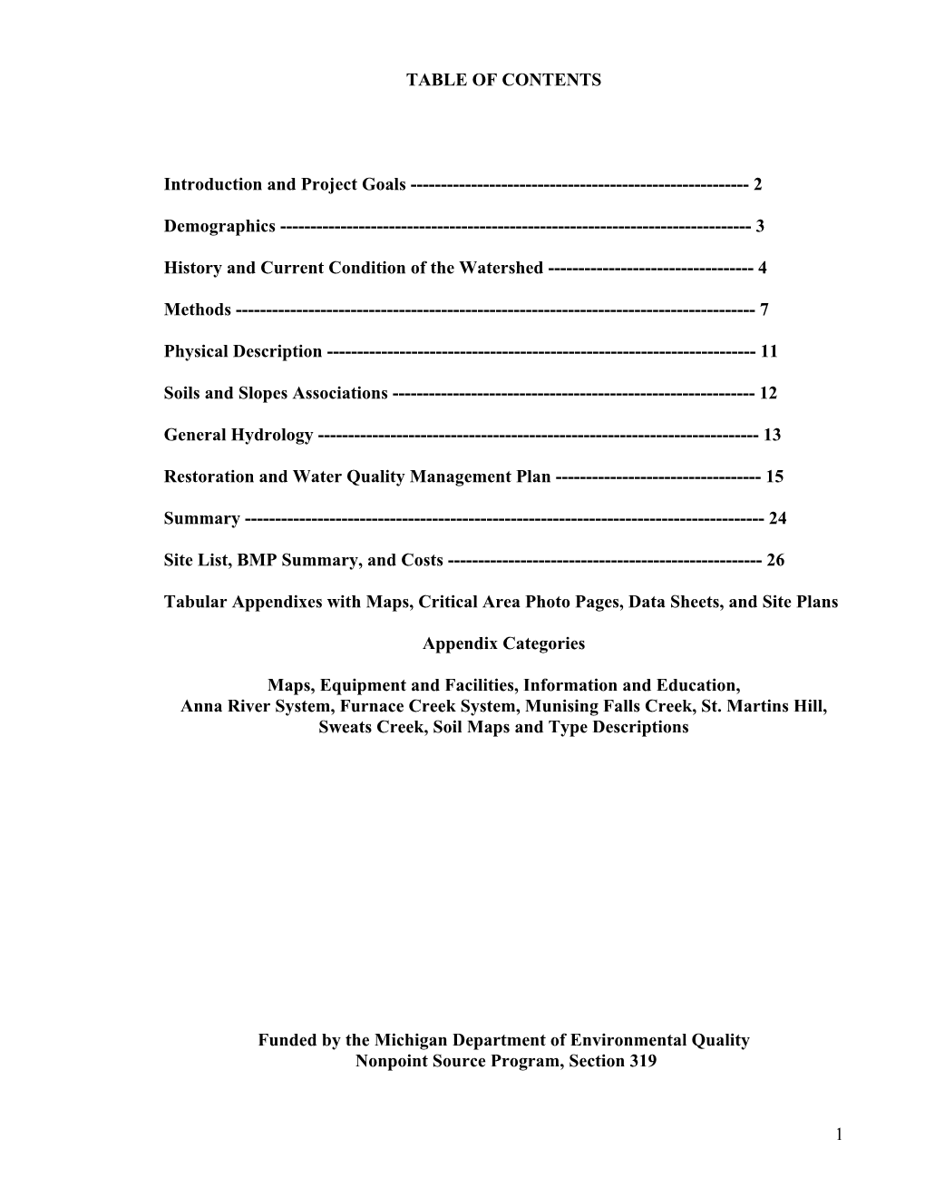 Munising Bay Watershed: Physical Description