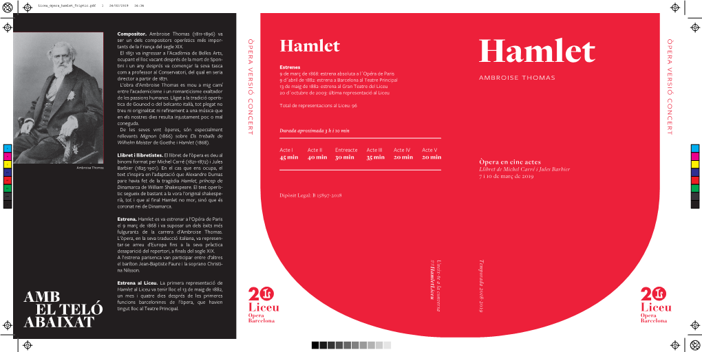 Hamlet Temporada 2018-2019