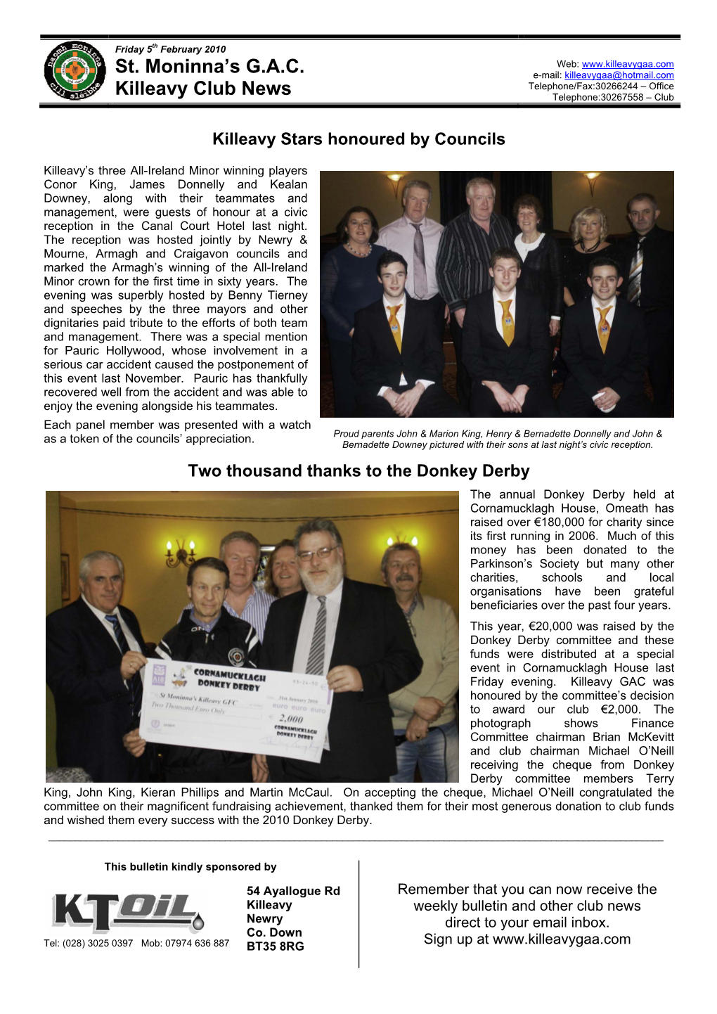 St. Moninna's G.A.C. Killeavy Club News