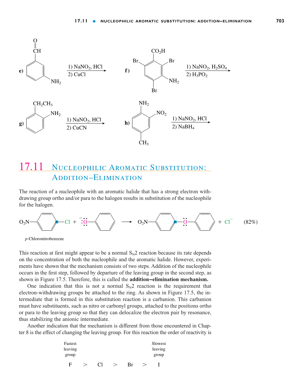 17.11 Nucleophilic Aromatic Substitution: Addition–Elimination