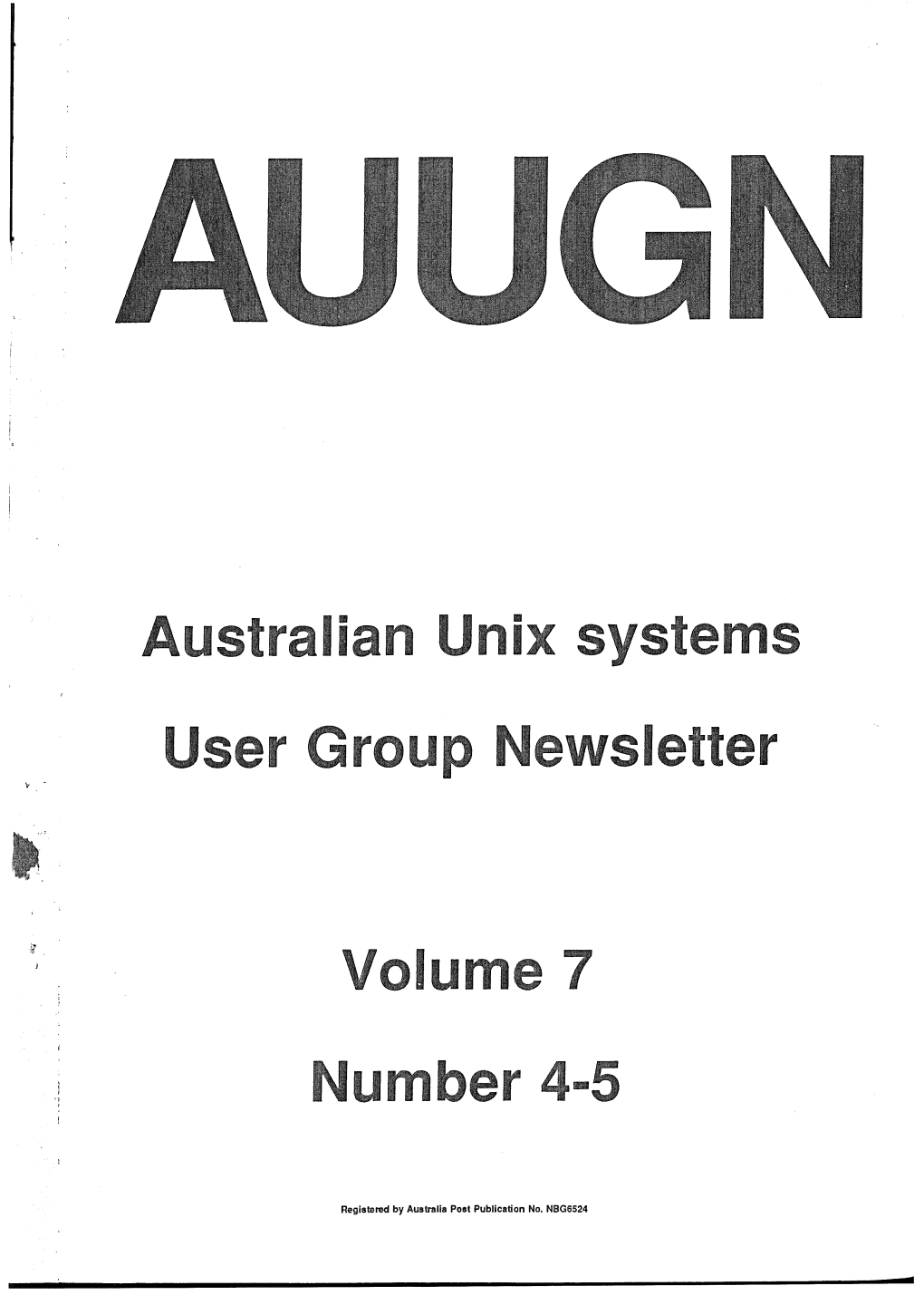 UNIX* Systems User Group Newsletter