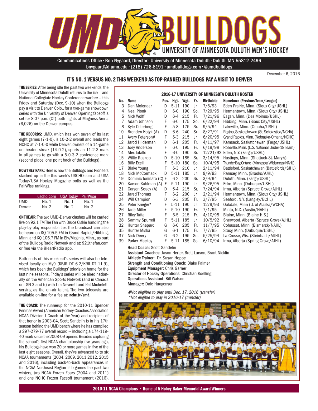 University of Minnesota Duluth Men's Hockey