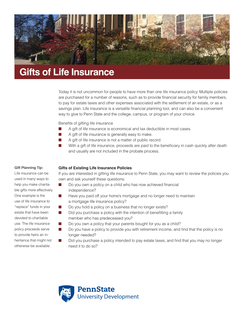 Gifts of Life Insurance