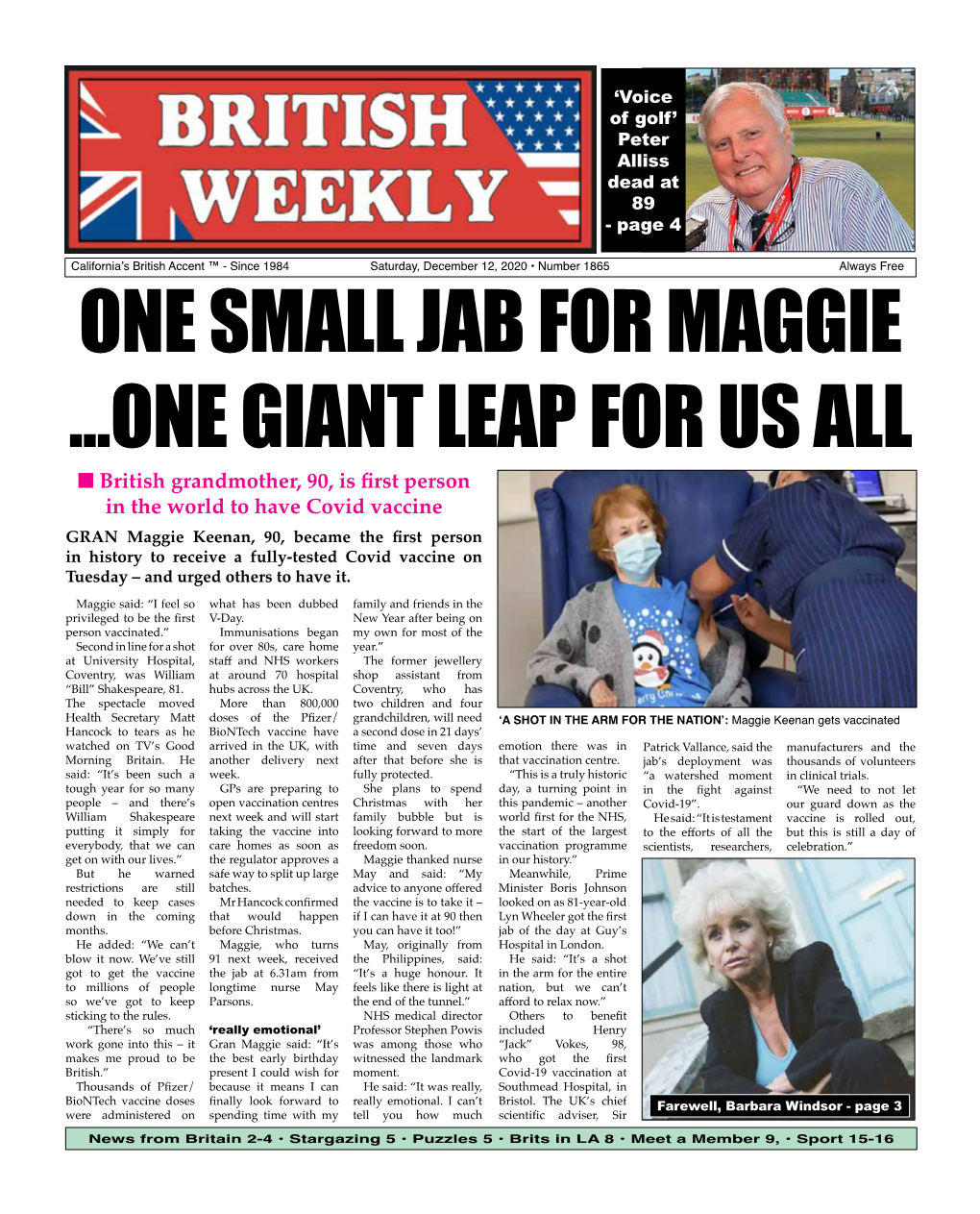 One Small Jab for Maggie ...One Giant Leap for Us