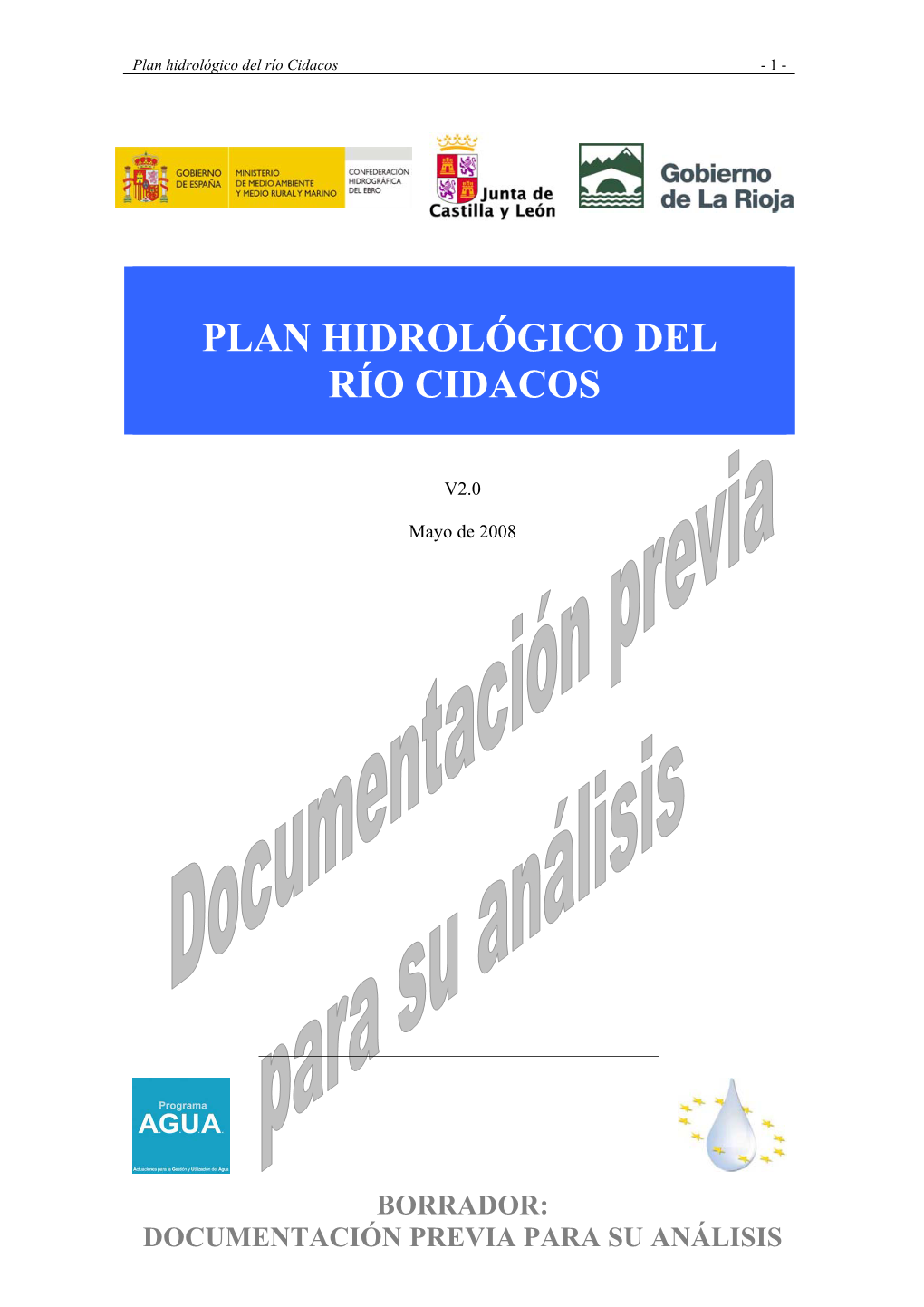 Plan Hidrológico Del Río Cidacos - 1